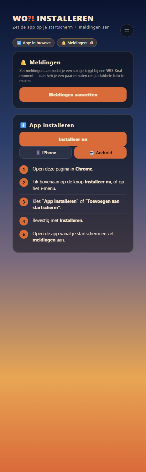 Installeren pagina